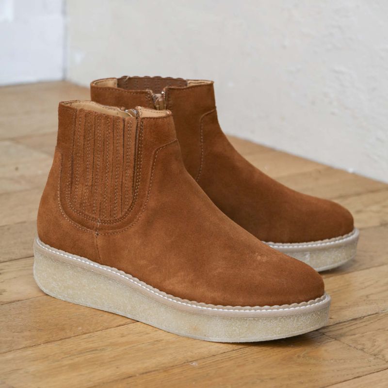 PALLAS ZIP BEETLE W - SUEDE -  CARAMEL